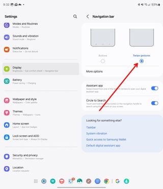 Enable gestures on Galaxy Z Fold 6